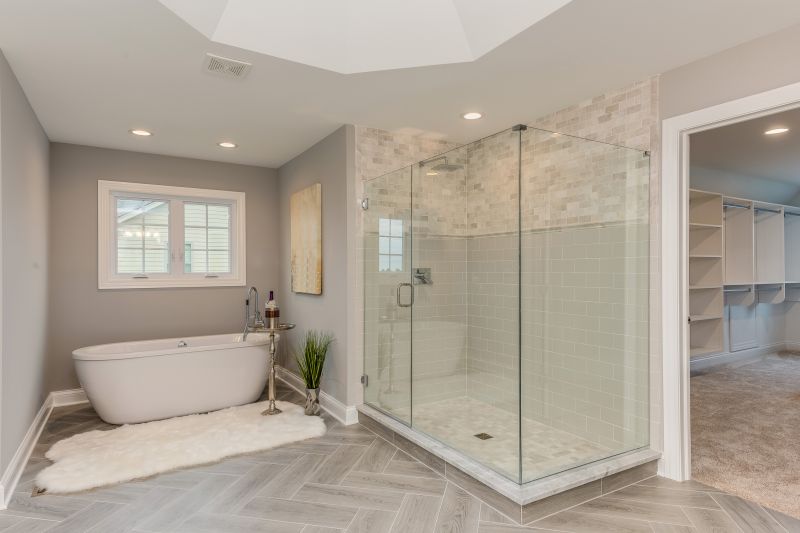 Shower with Glass Partition